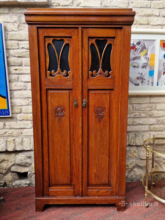 Vintažinė Secesinė (Jugendas) ąžuolinė indauja