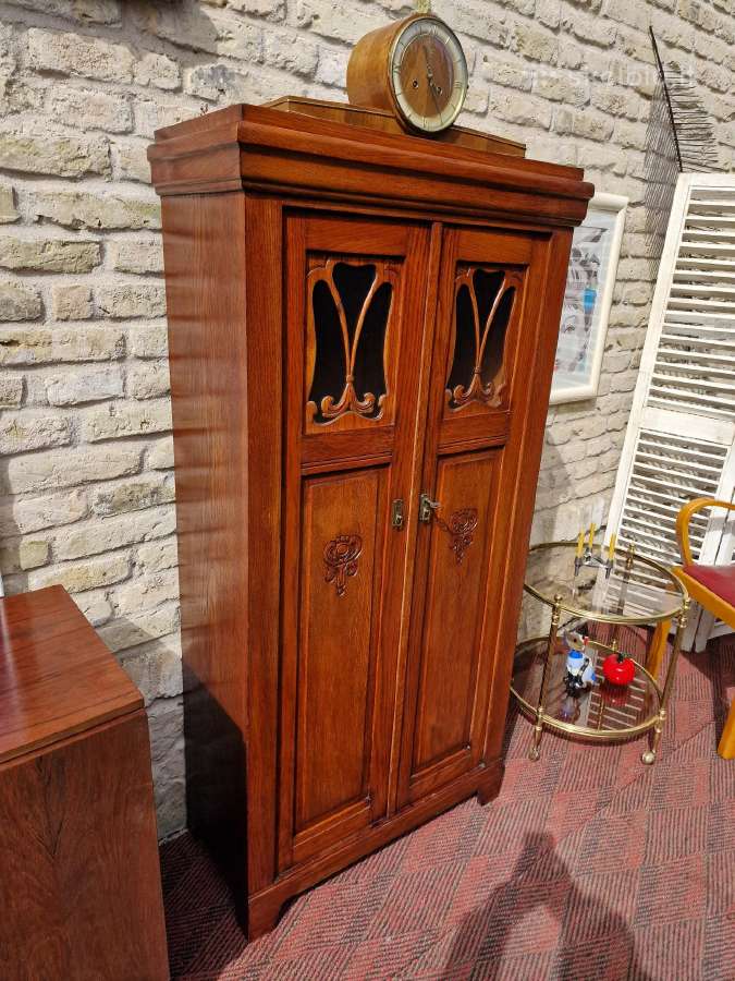 Vintažinė Secesinė (Jugendas) ąžuolinė indauja - nuotraukos Nr. 27