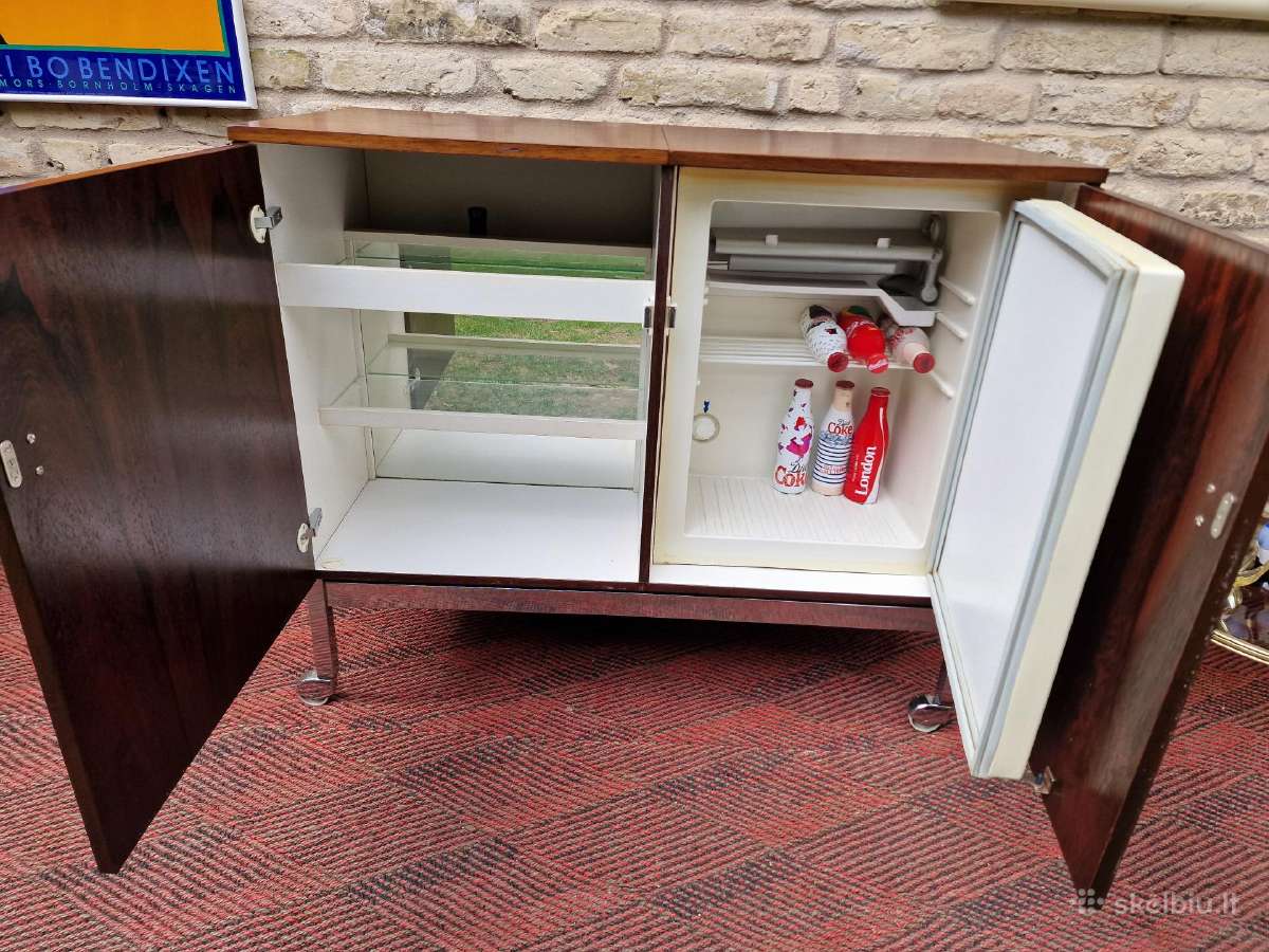 Vintažinis mid century gėrimų šaldytuvas su baru - nuotraukos Nr. 10