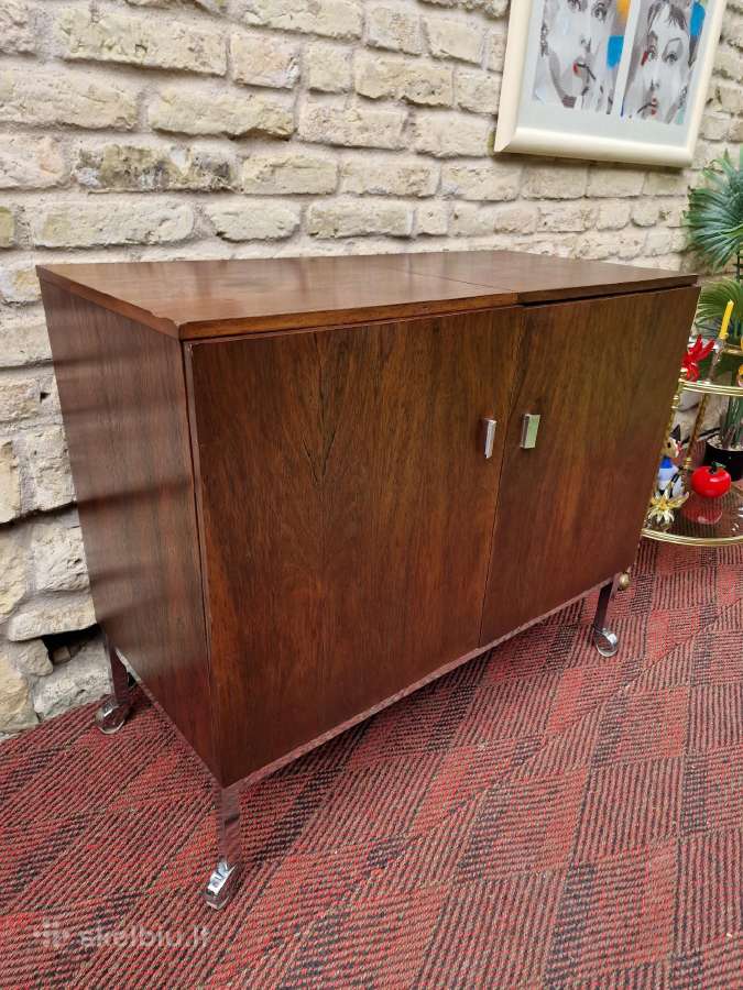 Vintažinis mid century gėrimų šaldytuvas su baru - nuotraukos Nr. 34