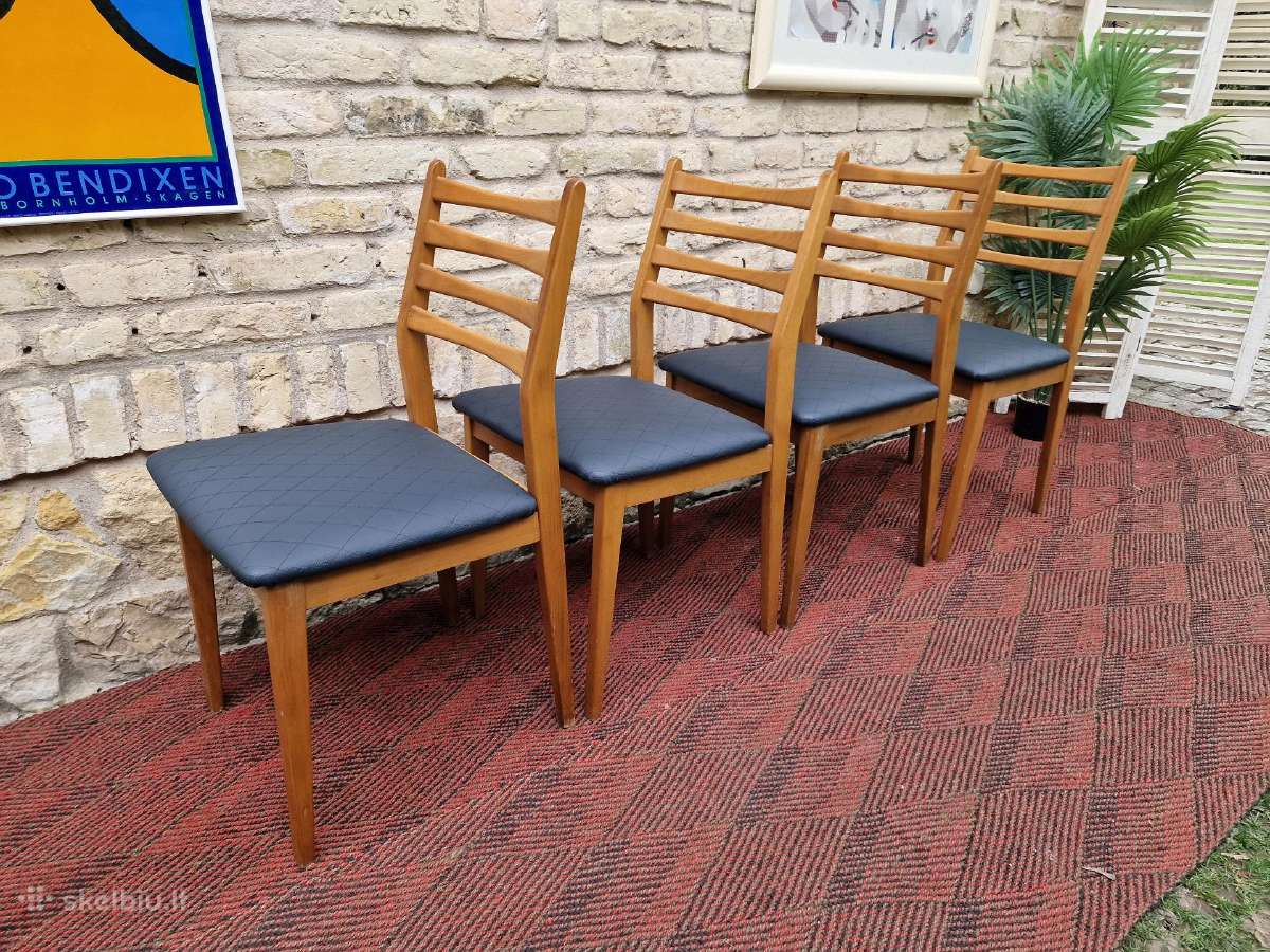 Vintažinės mid century bukmedžio kėdės