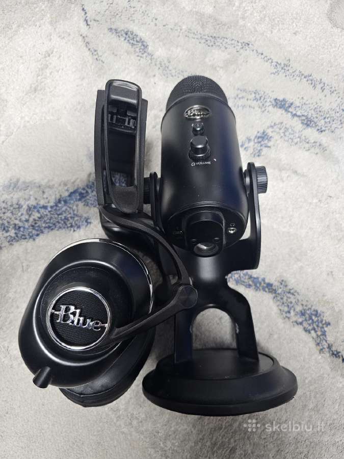 Blue Yeti Usb mikrofonas + Blue ausinės