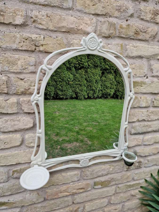 Vintažinis Art Nouveau ketinio rėmo veidrodis