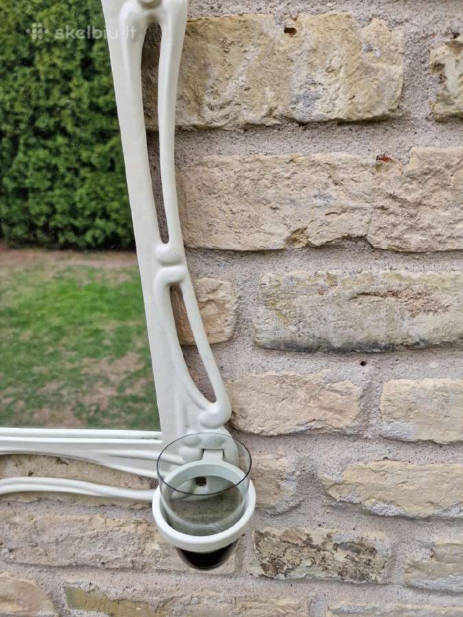 Vintažinis Art Nouveau ketinio rėmo veidrodis - nuotraukos Nr. 3
