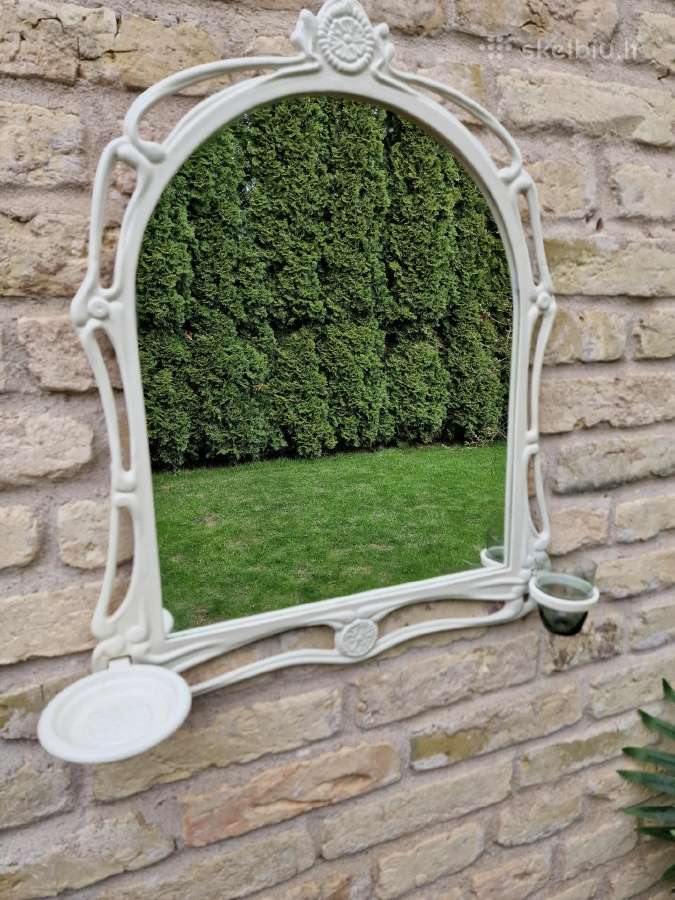Vintažinis Art Nouveau ketinio rėmo veidrodis - nuotraukos Nr. 4