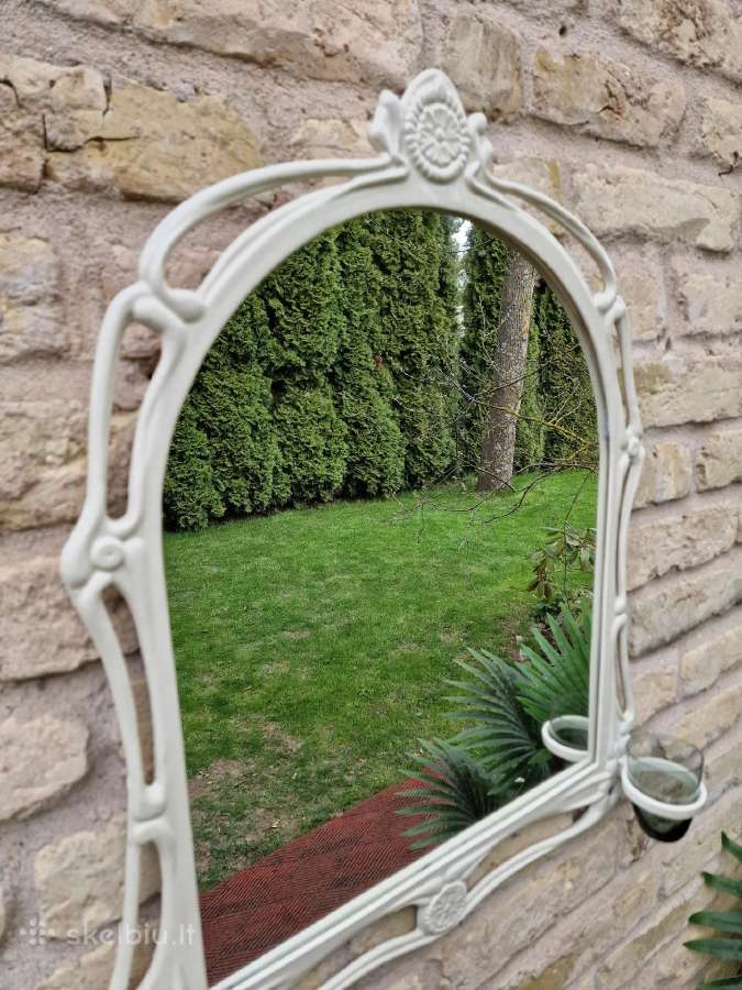 Vintažinis Art Nouveau ketinio rėmo veidrodis - nuotraukos Nr. 5