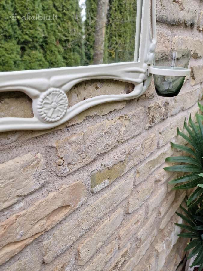 Vintažinis Art Nouveau ketinio rėmo veidrodis - nuotraukos Nr. 7
