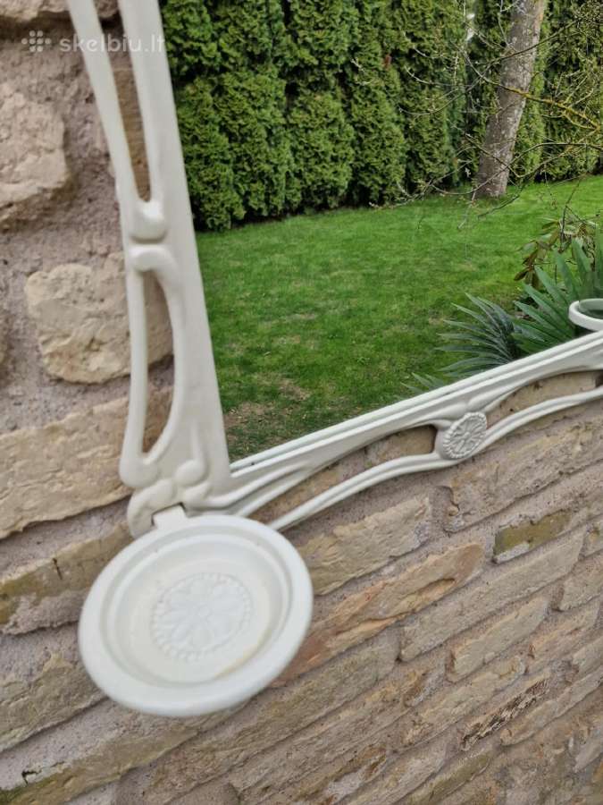 Vintažinis Art Nouveau ketinio rėmo veidrodis - nuotraukos Nr. 8
