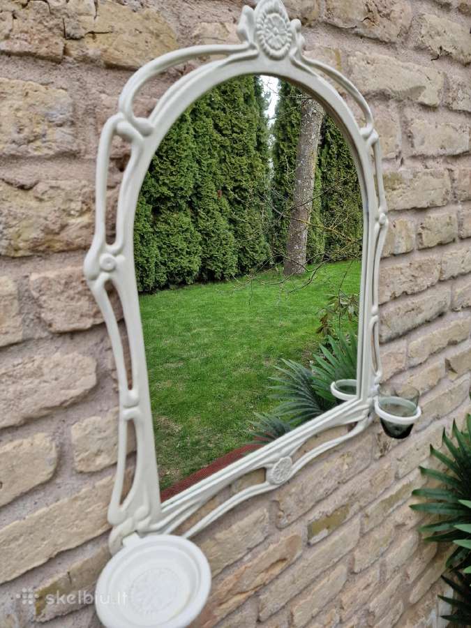 Vintažinis Art Nouveau ketinio rėmo veidrodis - nuotraukos Nr. 9