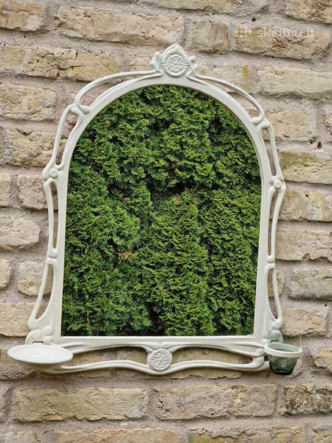 Vintažinis Art Nouveau ketinio rėmo veidrodis - nuotraukos Nr. 14