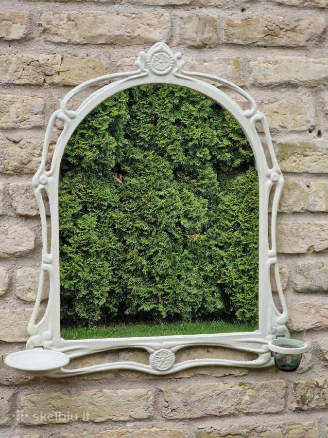 Vintažinis Art Nouveau ketinio rėmo veidrodis - nuotraukos Nr. 15