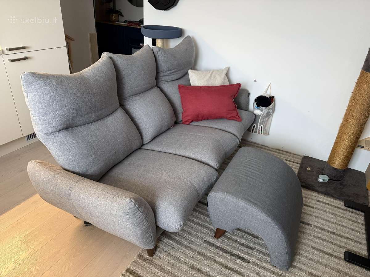Trivietė sofa Greta ir pufas - nuotraukos Nr. 2