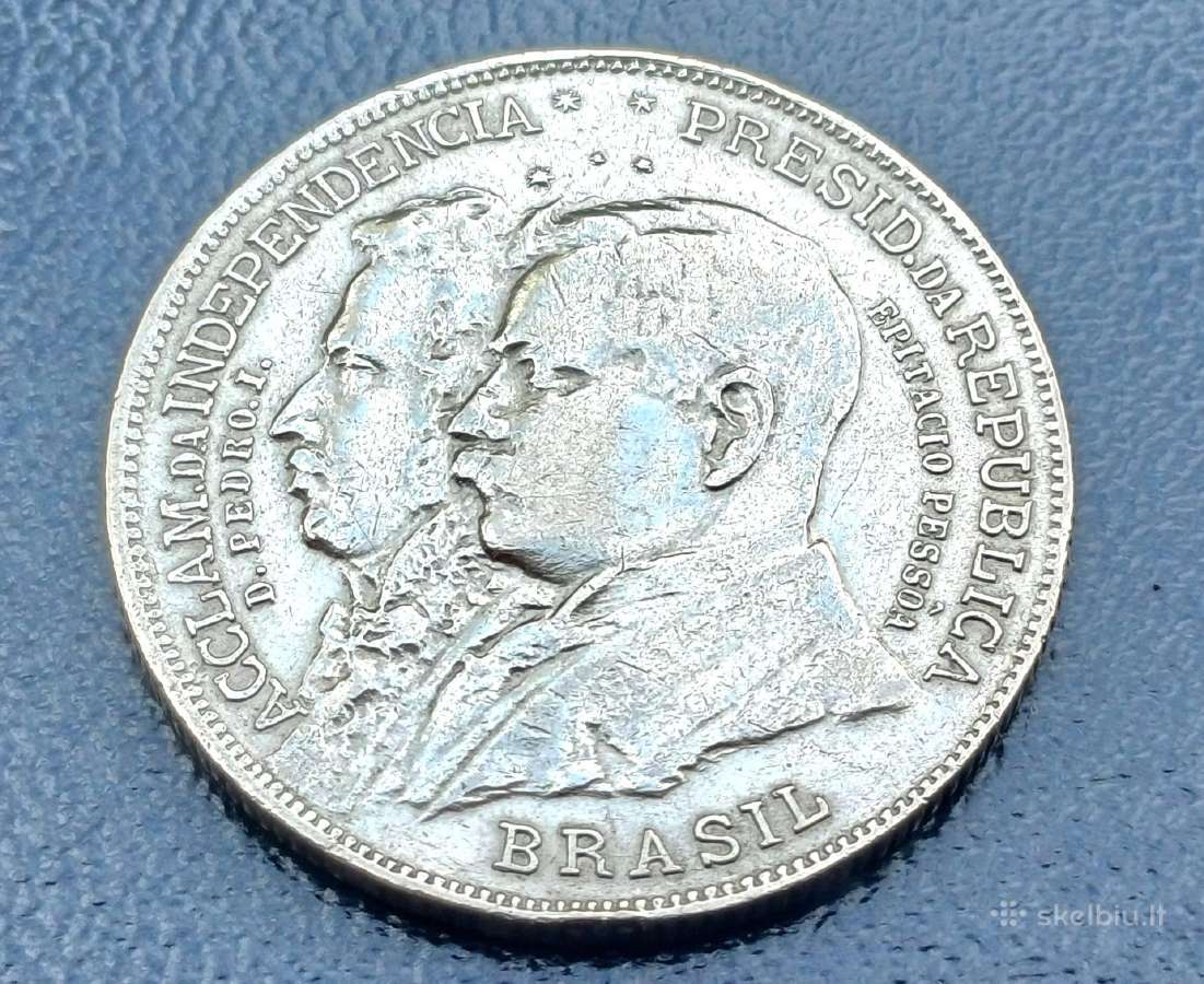2000 realų 1922m. Brazilija sidabras 900 proginė. - nuotraukos Nr. 2