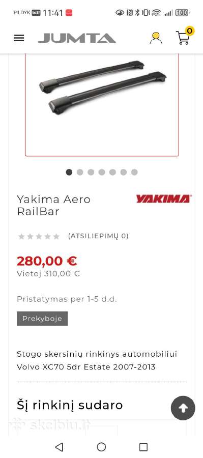 Thule dviracio laikikliai+ skersiniai Yakima - nuotraukos Nr. 10