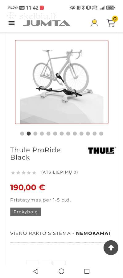 Thule dviracio laikikliai+ skersiniai Yakima - nuotraukos Nr. 11