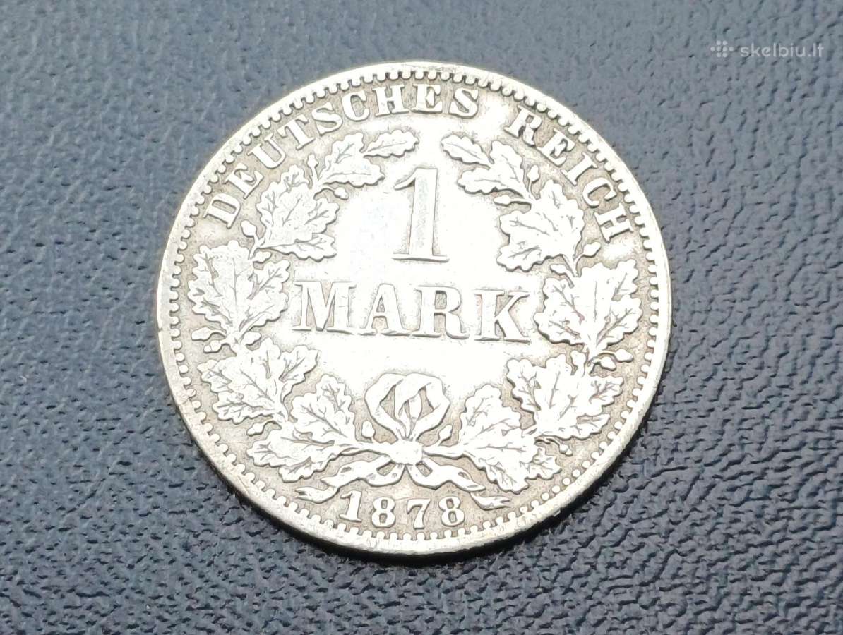 1 markė 1878m. Vokietija sidabras