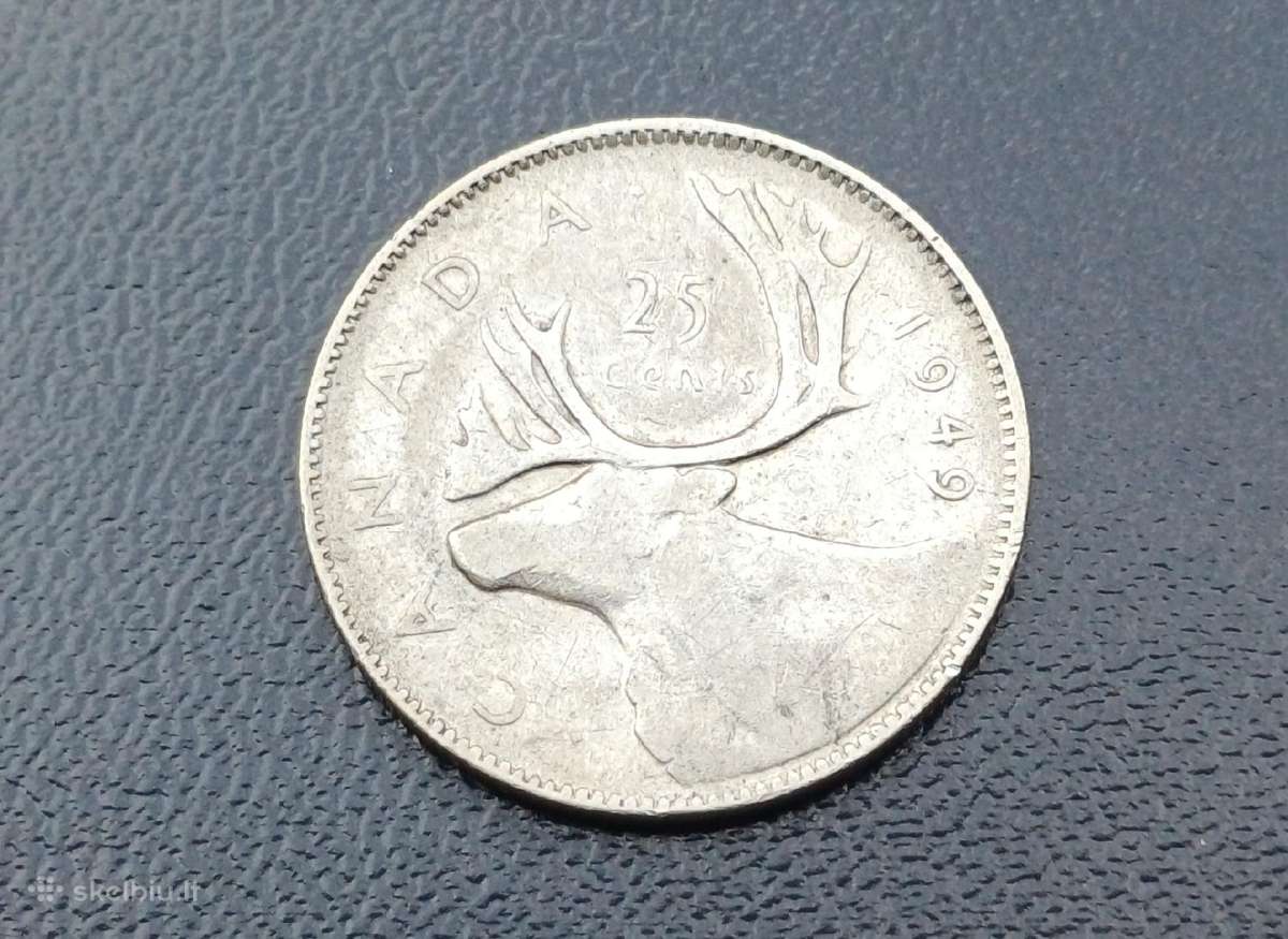 25 centai 1949m. Kanada sidabras