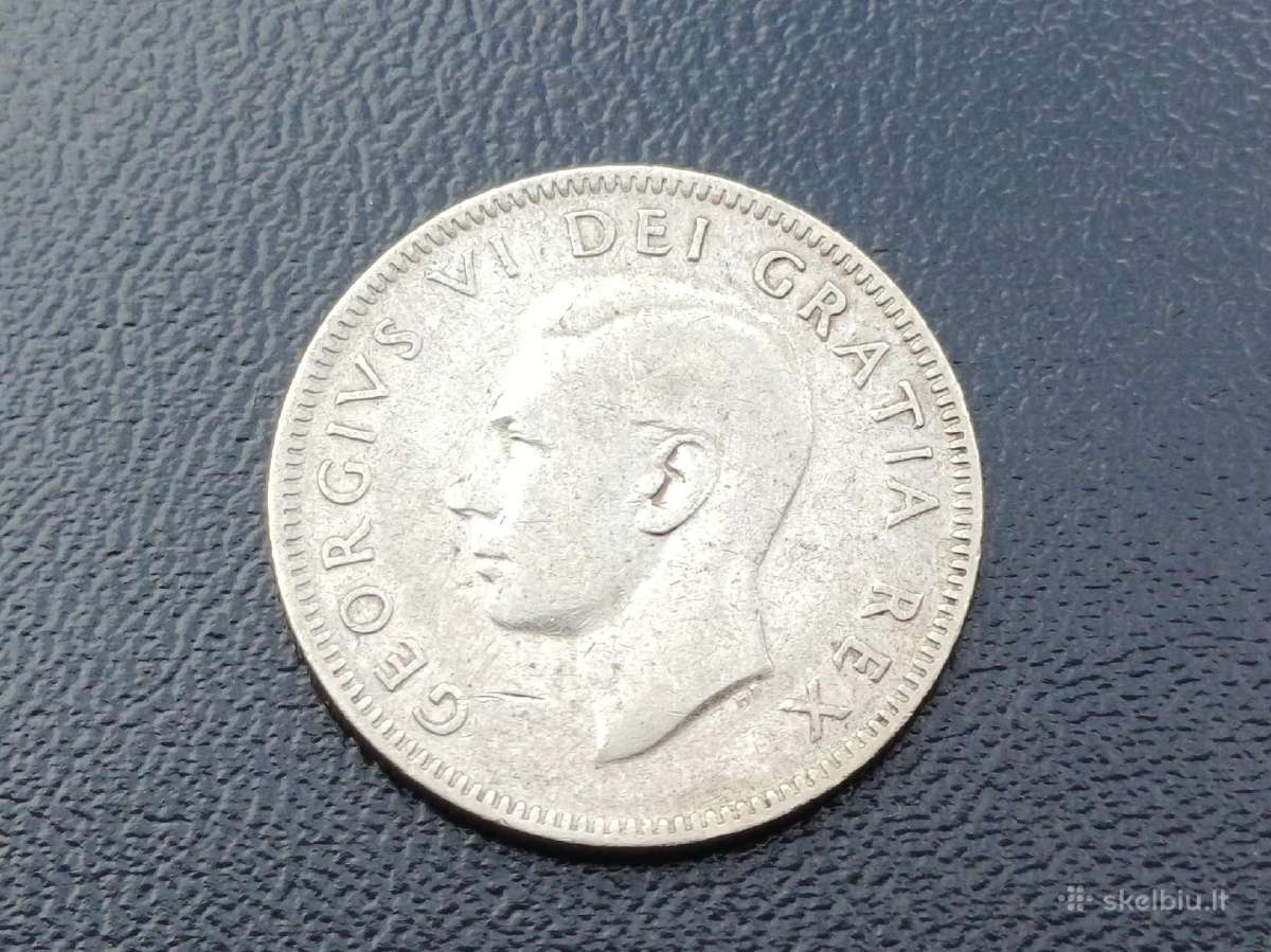 25 centai 1949m. Kanada sidabras - nuotraukos Nr. 2