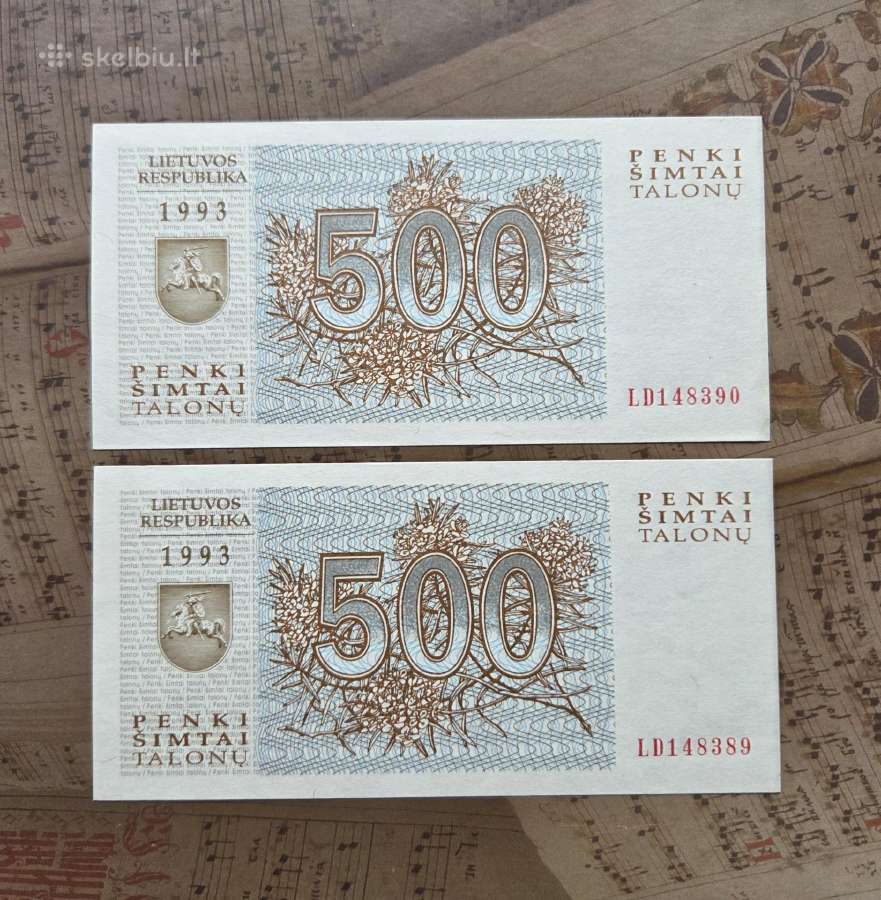 500 talonų 1993 Lietuva - Nr iš eilės