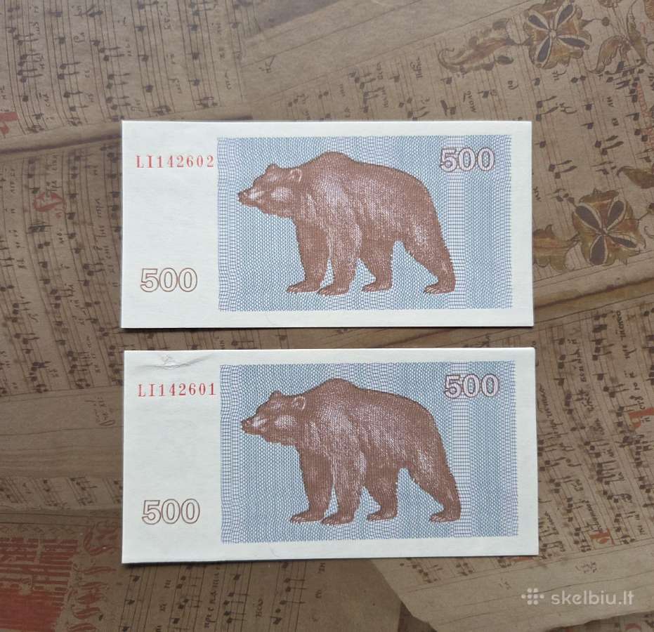 500 talonų 1992 Lietuva - Nr iš eilės - nuotraukos Nr. 2