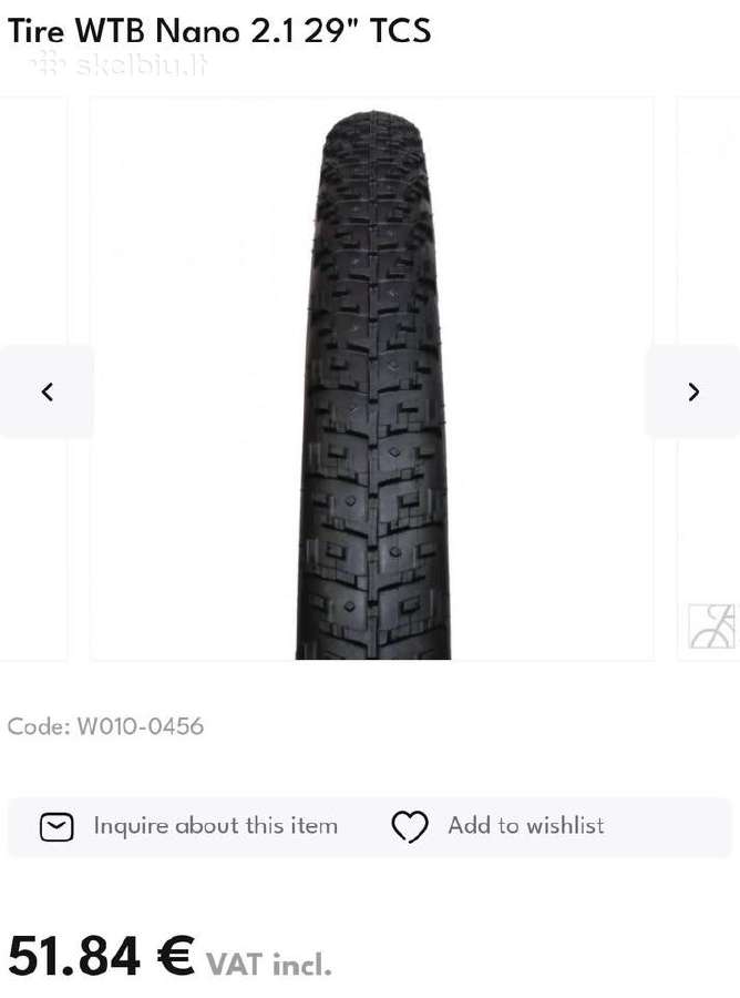 MTB Gravel Wtb nano 2.1 29" Padangos