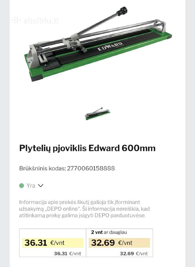 Plytelių pjoviklis 600mm