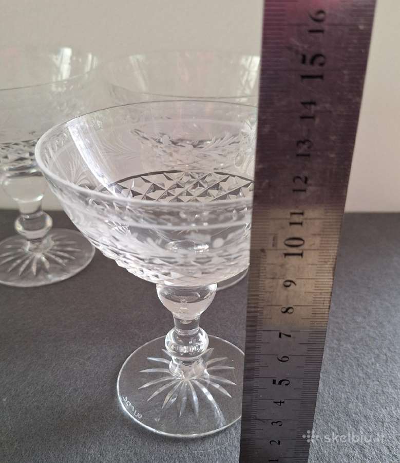 Vintažinės „Stuart Crystal“ šampano taurės - nuotraukos Nr. 9