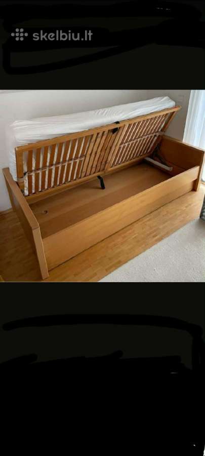 Viengulė lova su patalynės dėžė,90-200 cm - nuotraukos Nr. 2