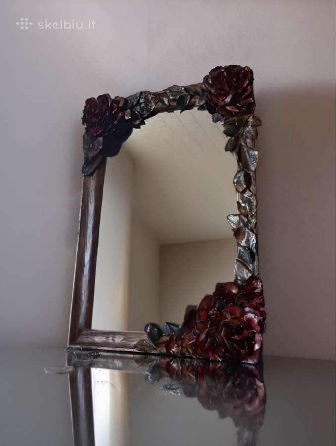 Veidrodis su gėlių ornamentais - nuotraukos Nr. 2
