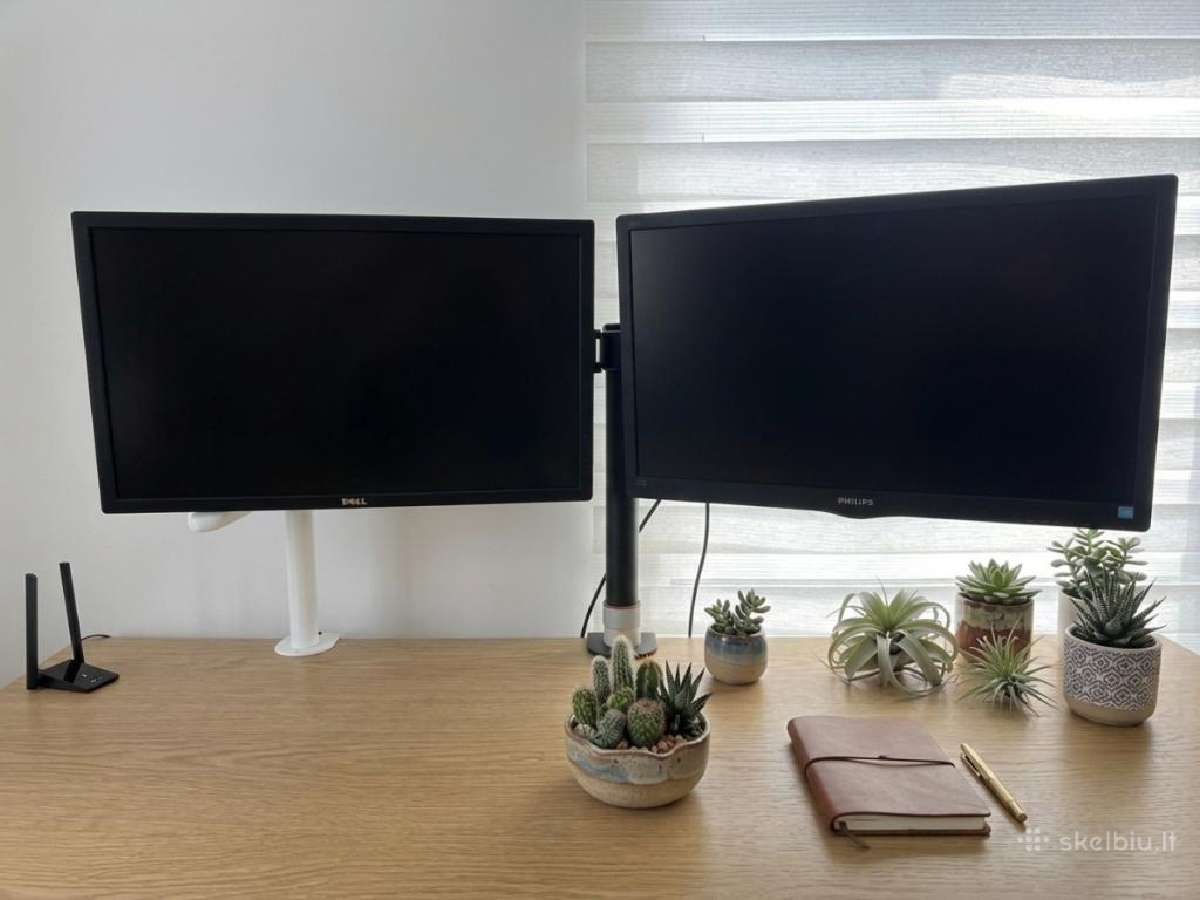 Dviejų monitorių komplektas su stovu