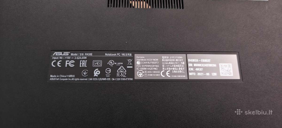Asus vivobook 14 i3-1115g4,8gb RAM, 256gb SSD - nuotraukos Nr. 7