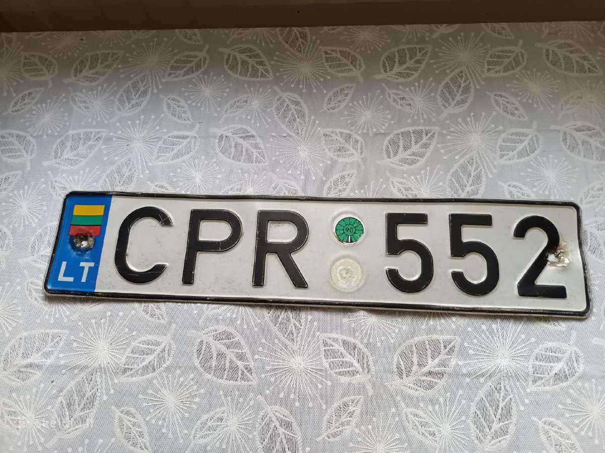 Automobilio valstybinis numeris 1996 m
