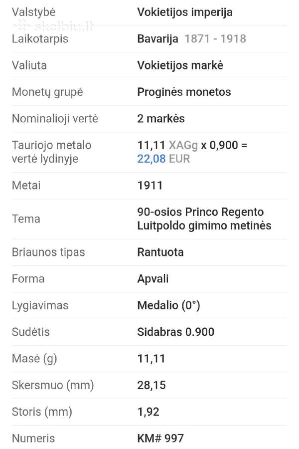 Proginės Bavarijos 2, 3 ir 5 markės 1911m. - nuotraukos Nr. 12