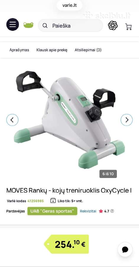 Rankų - kojų treniruoklis Oxycycle I - nuotraukos Nr. 5