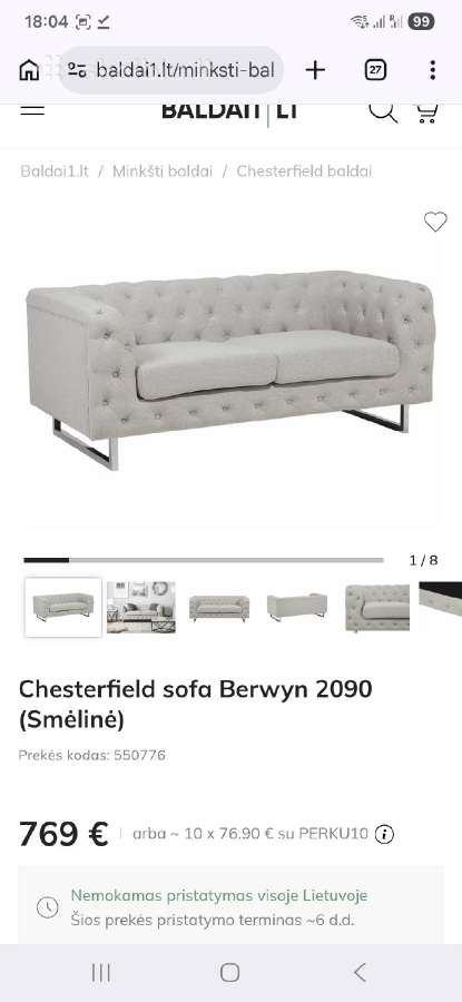 Chesterfield tipo sofos - nuotraukos Nr. 13