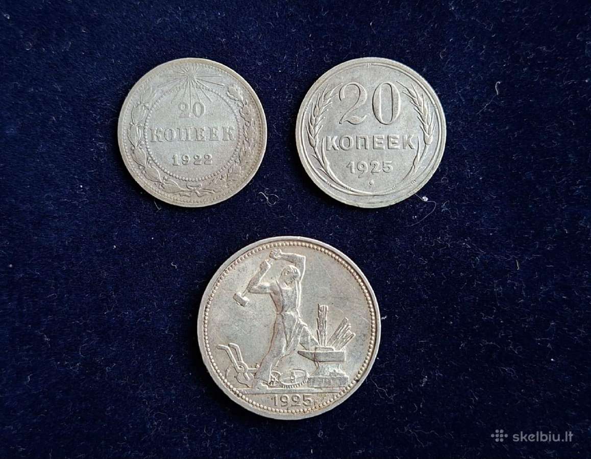 11 vnt. sovietinių kapeikų 1922-1957m.