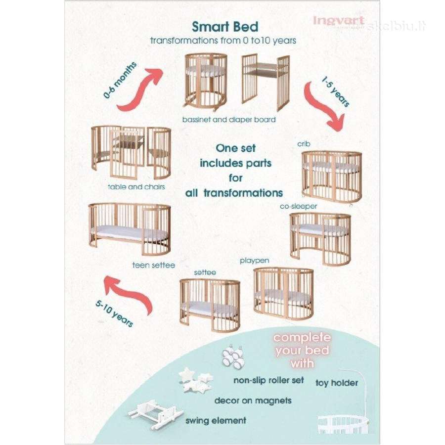Lovylė-tranformeris 9in1 Ingvart Smart Natural - nuotraukos Nr. 3