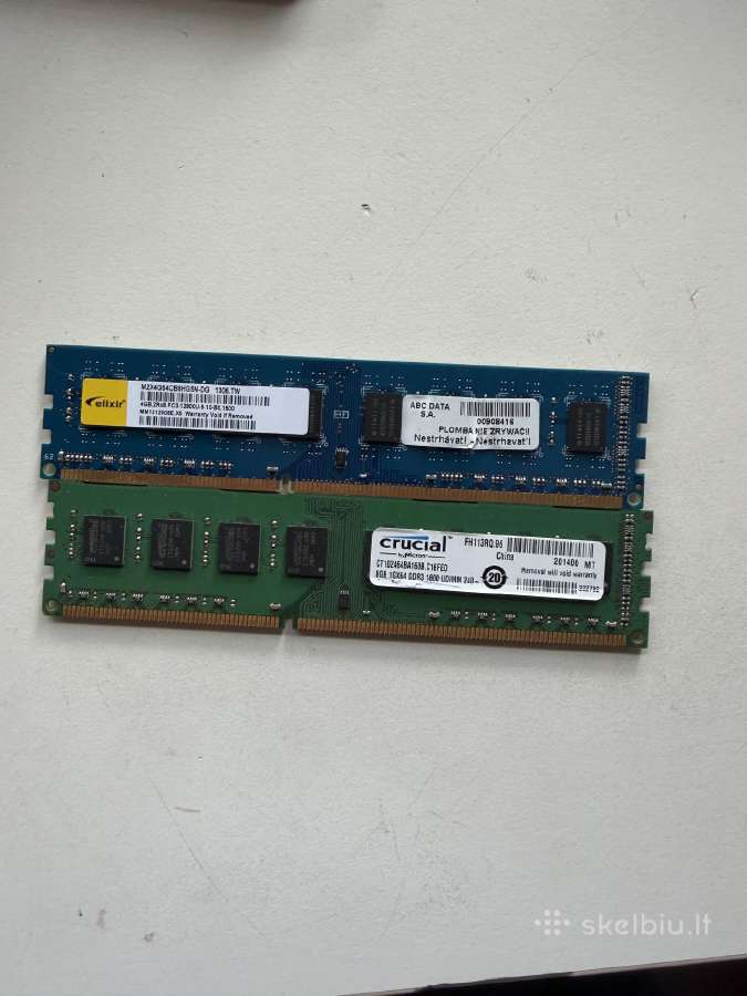 RAM operatyvioji atmintis 8 ir 4gb Ddr3