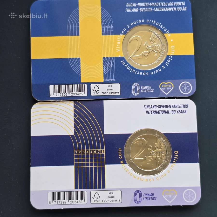Suomija 2025 2eu kortelės Bu Lengv. atletika - nuotraukos Nr. 2