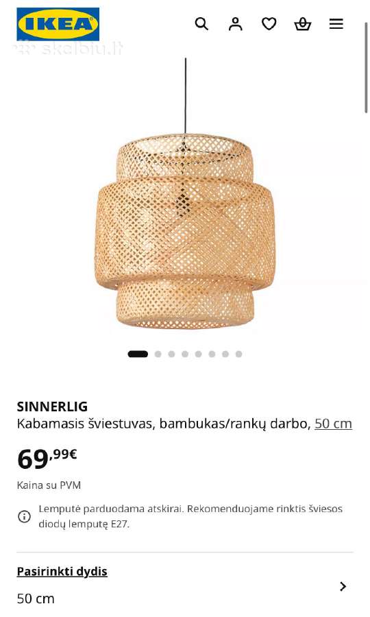 Pintas lempos Gaubtas Sinnerlig