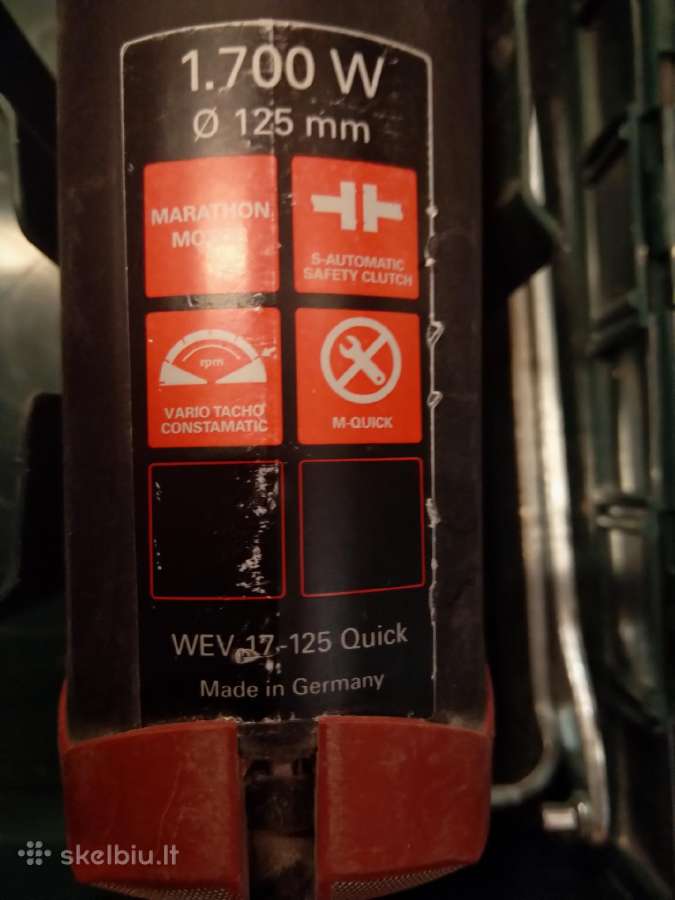 Kampinis Šlifuoklis Metabo Wev 17-125 Quick - nuotraukos Nr. 2