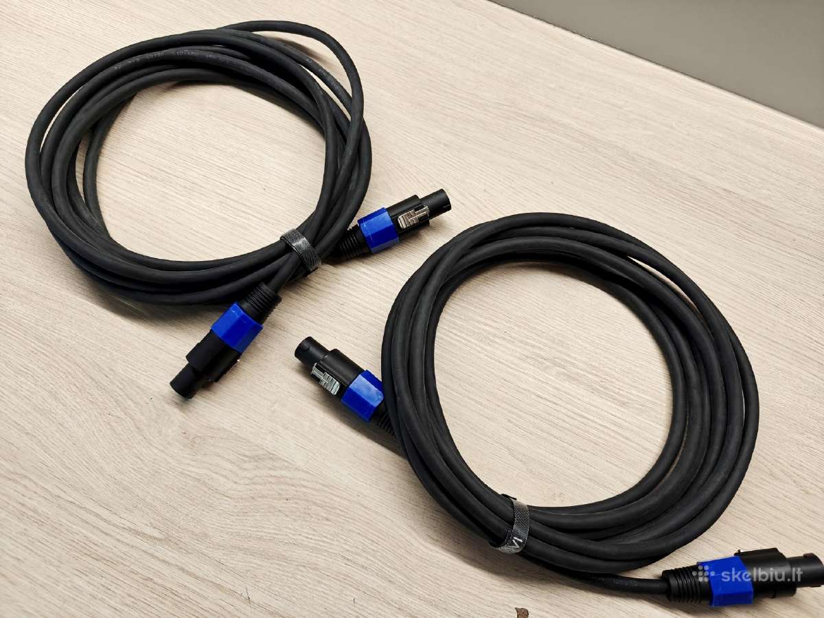 Speakon kolonėlių audio laidai kabeliai 5m 2vnt