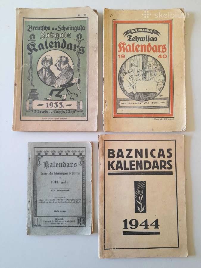 Seni kalendoriai 1913-1944m.