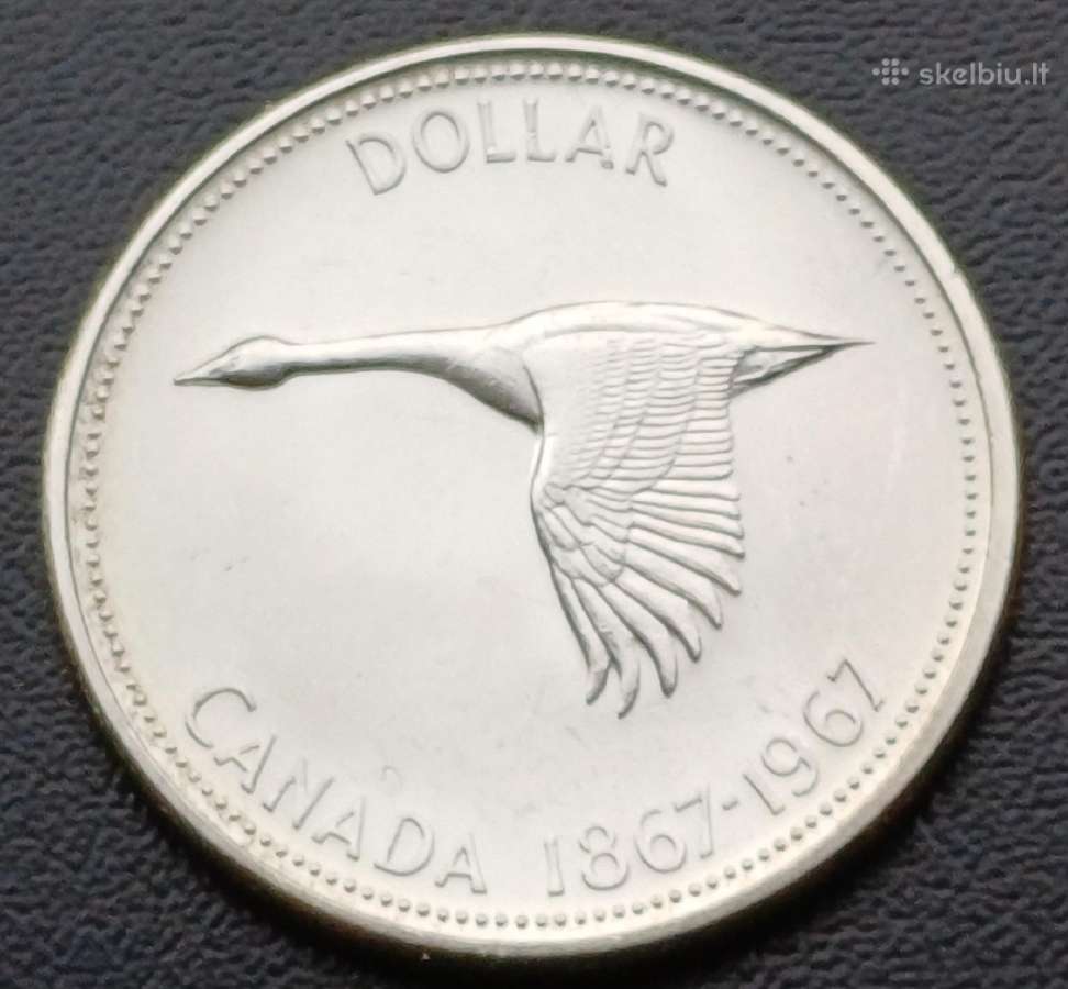 1 doleris 1967m. Kanada sidabras