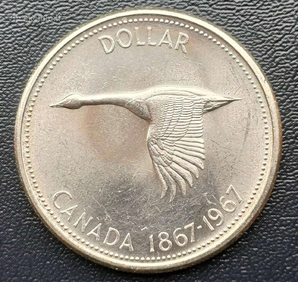 1 doleris 1967m. Kanada sidabras - nuotraukos Nr. 3