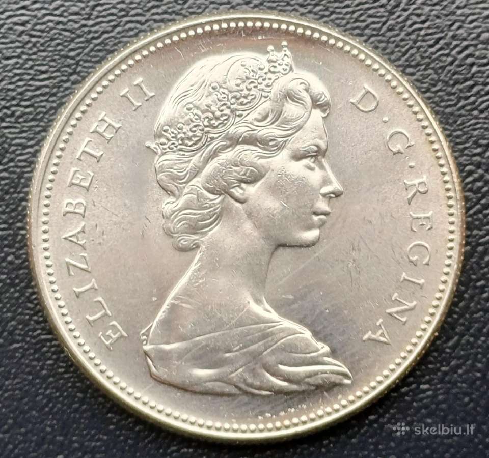 1 doleris 1967m. Kanada sidabras - nuotraukos Nr. 4