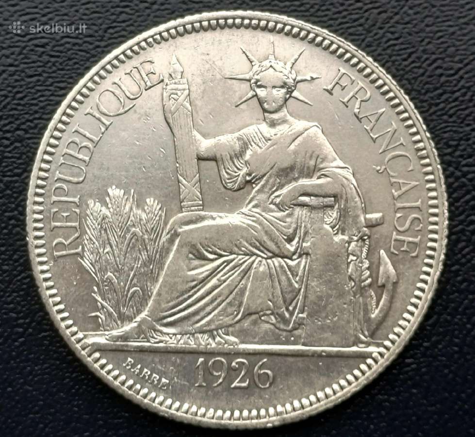 1 piastras 1926m. Indokinija sidabras