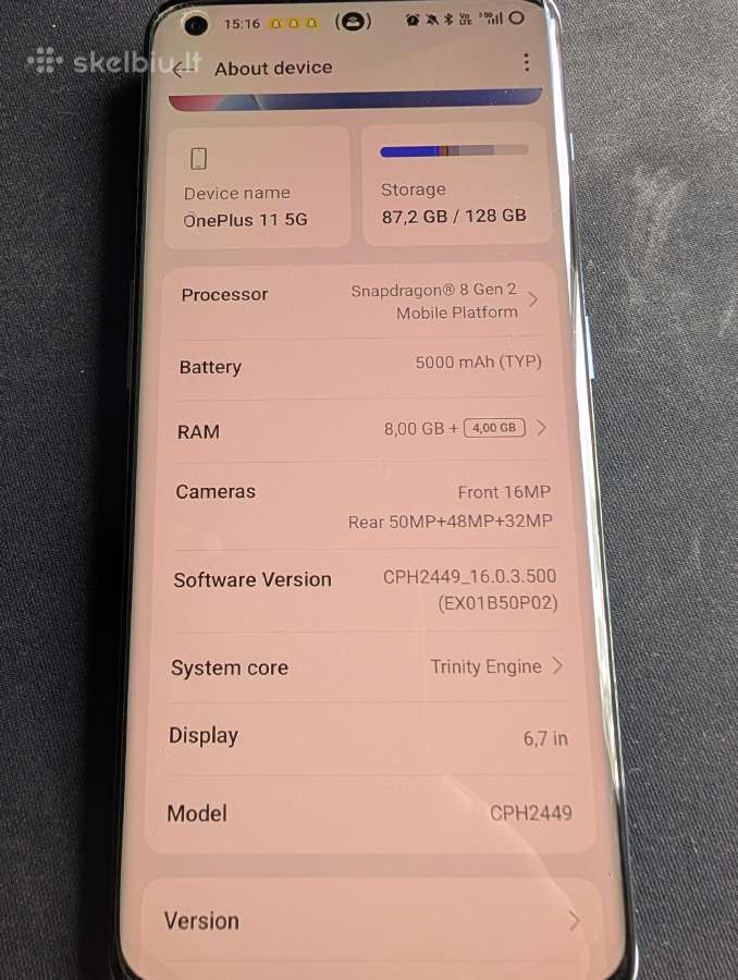 Oneplus 11 5G 128gb - nuotraukos Nr. 7