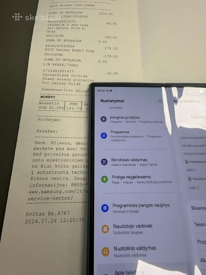 Samsung Z Fold 6 su garantija 3 mensiu - nuotraukos Nr. 3