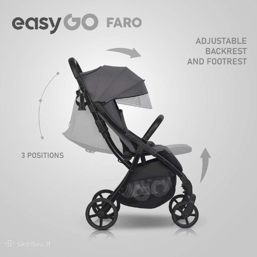 Vežimėlis sportinis kompaktiškas Easygo Faro - nuotraukos Nr. 7